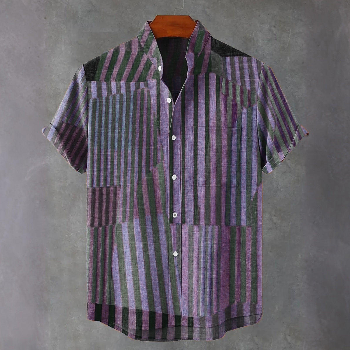 Abstract Stripe Art Vintage Print Casual Shirt