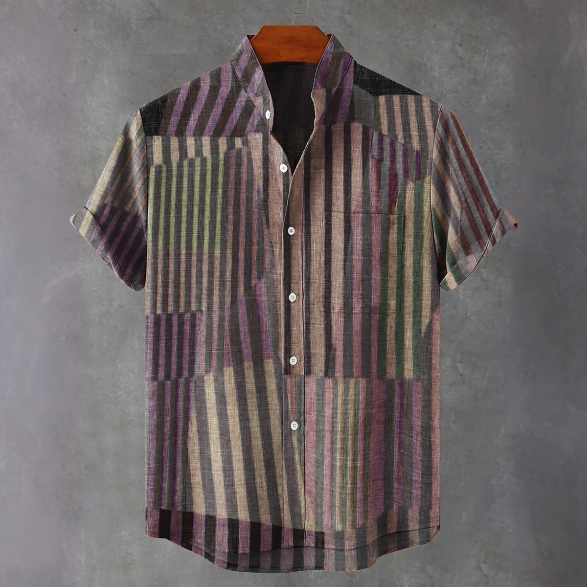Abstract Stripe Art Vintage Print Casual Shirt