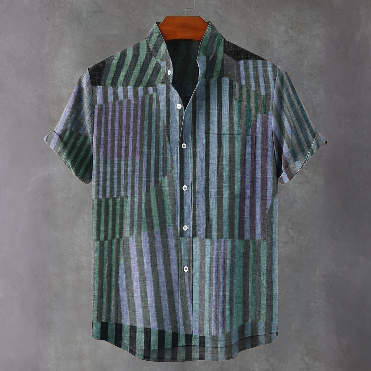 Abstract Stripe Art Vintage Print Casual Shirt