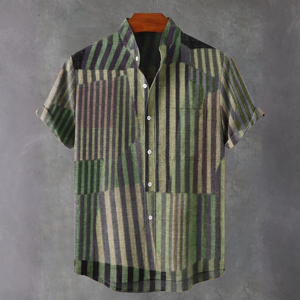 Abstract Stripe Art Vintage Print Casual Shirt