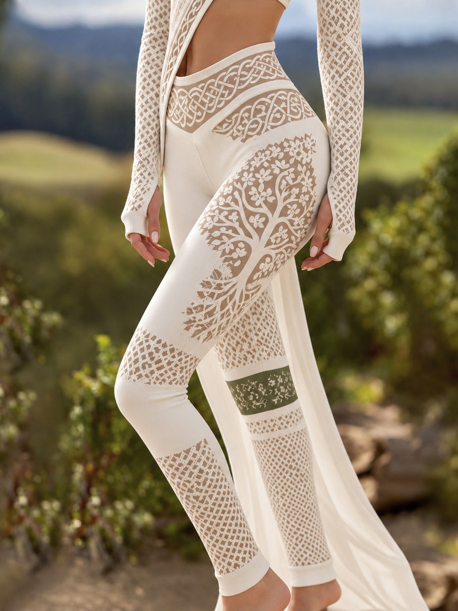 Vintage Viking Tree Of Life Celtic Pattern Art Cozy Leggings