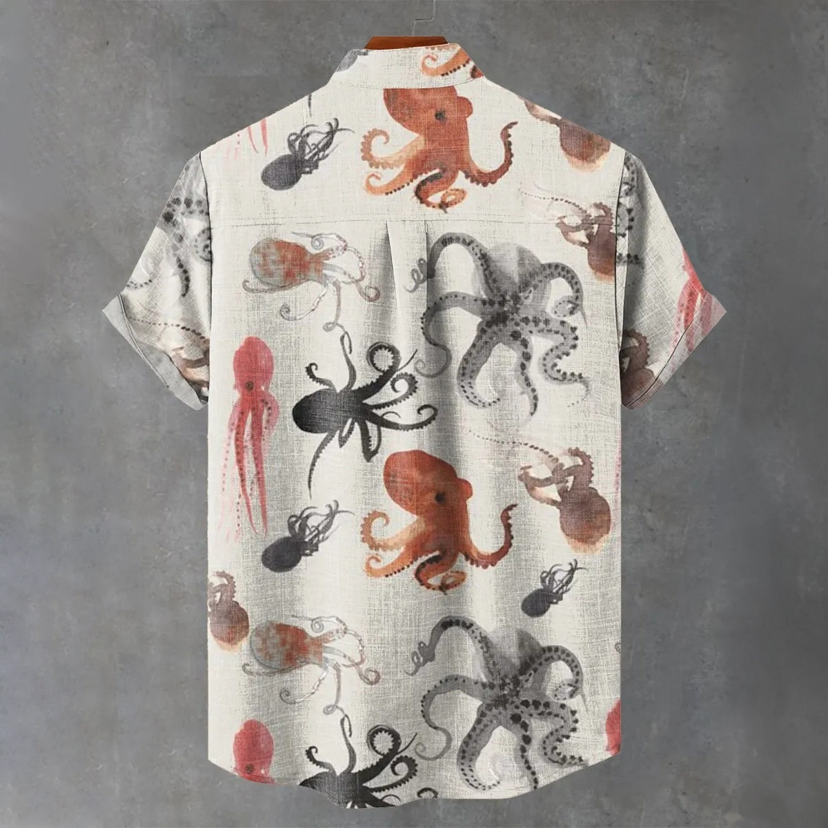 Watercolor Small Octopus Vintage Print Casual Shirt